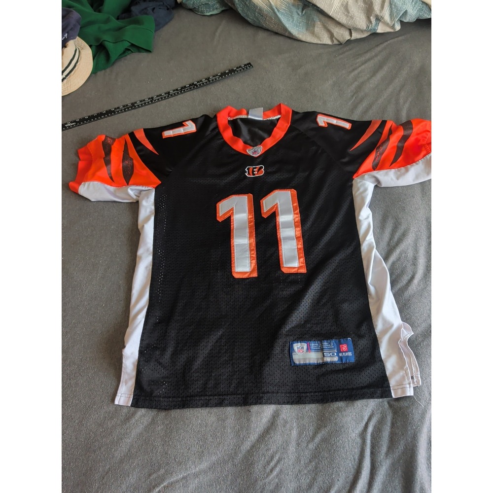Reebok Cincinnati Bengals Jordan Shipley 11 NFL Jersey Black Orange Mens M R700A